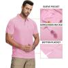 imageZITY Mens 2 Pack Polo Shirts Short Sleeve Performance Sports Golf Shirt for Men Tactical ShirtPink Turquoiseblue