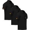 imageZITY 3 Pack Mens Polo Shirt Short Sleeve Sports Performance Business Casual Golf Shirts for Men Collared Tactical TShirtsBlack