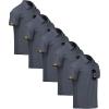 imageZITY 5 Pack Mens Polo Shirt Short Sleeve Sports Golf Tennis TShirt MoistureWicking Summer ShirtsPure Grey