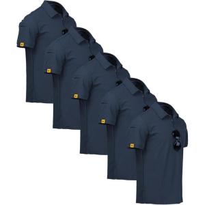 imageZITY 5 Pack Mens Polo Shirt Short Sleeve Sports Golf Tennis TShirt MoistureWicking Summer ShirtsNavy