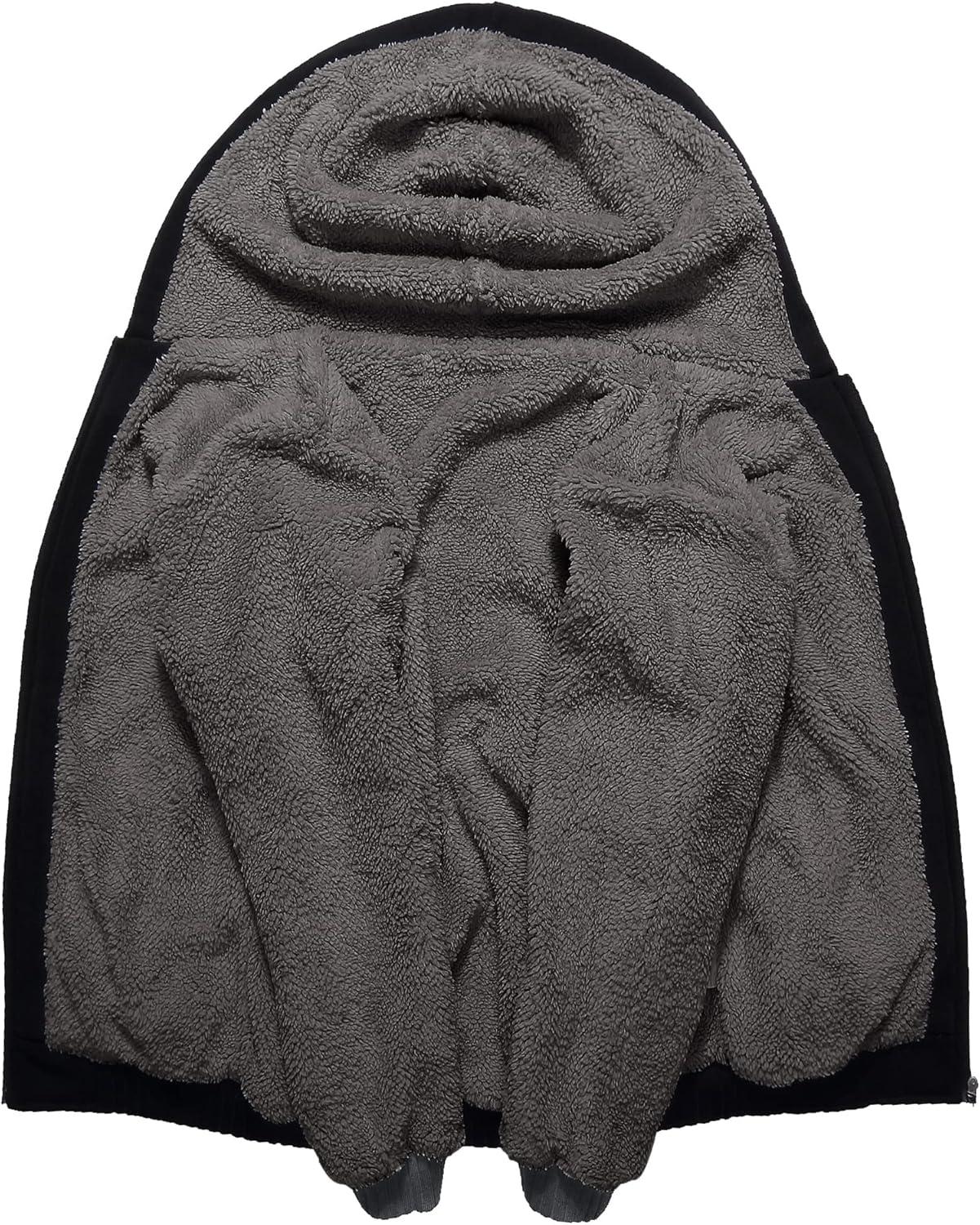 imageZITY Boys Zip Up Hoodie Fleece Jacket Kids Sherpa Lined Sweatshirts Outerwear Unisex Warm Winter Coat 615 Years OldDeep Black