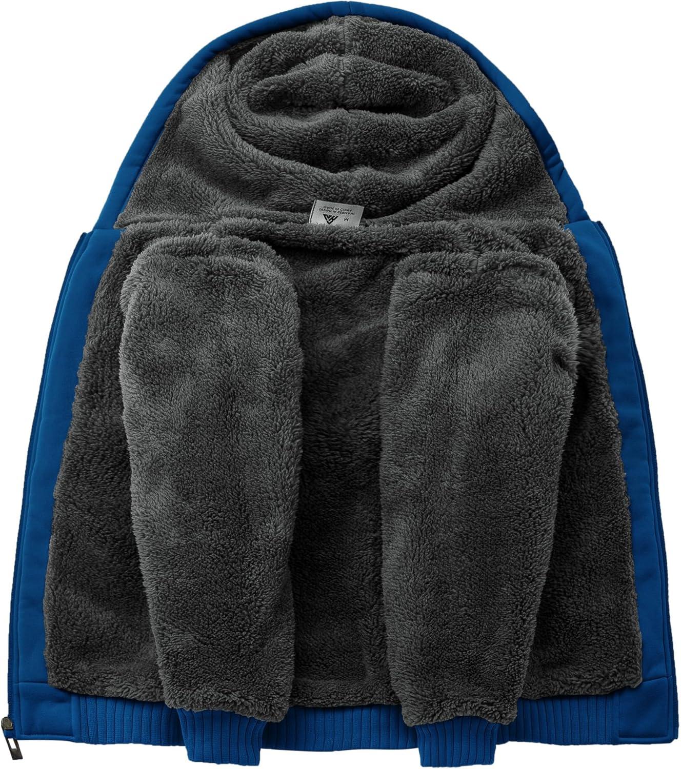 imageZITY Boys Zip Up Hoodie Fleece Jacket Kids Sherpa Lined Sweatshirts Outerwear Unisex Warm Winter Coat 615 Years OldDeep Blue