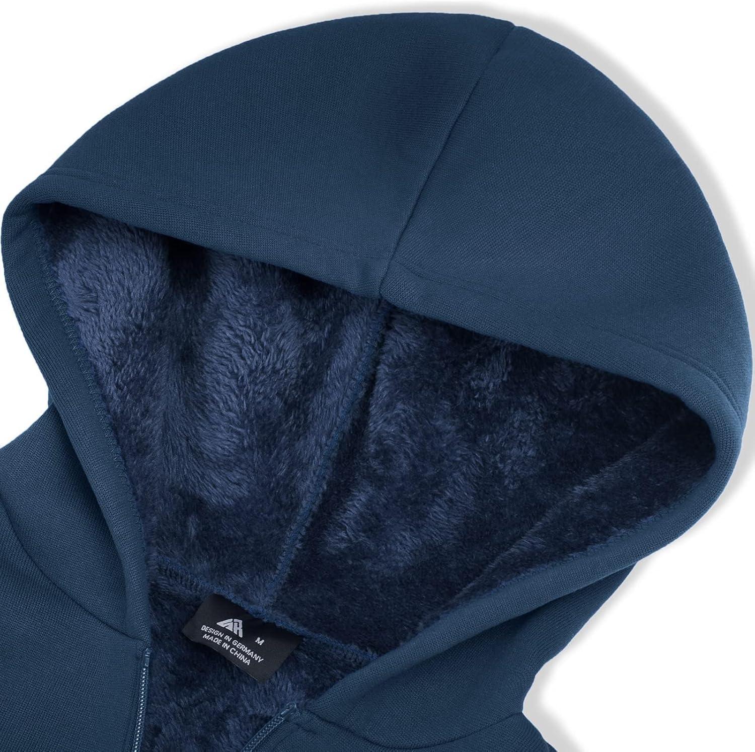imageZITY Boys Zip Up Hoodie Fleece Jacket Kids Sherpa Lined Sweatshirts Outerwear Unisex Warm Winter Coat 615 Years OldGray Indigo
