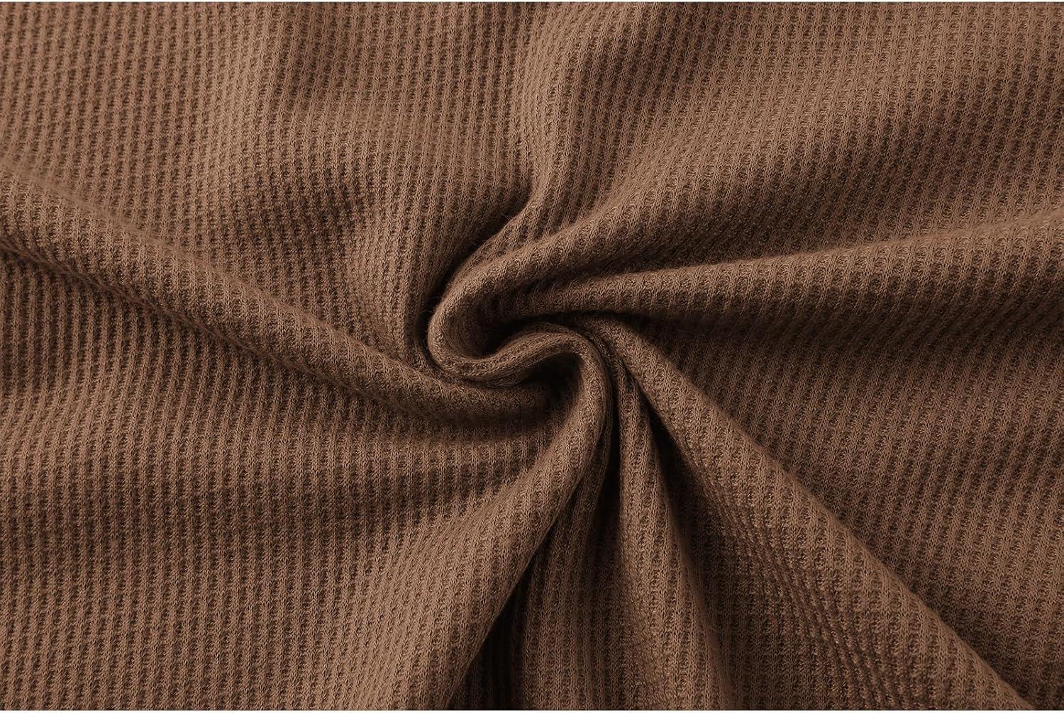 imageZITY Long Sleeve Henley Shirts for Men Casual Waffle Thermal Fashion Pullover 3Button TShirt with PocketBrown