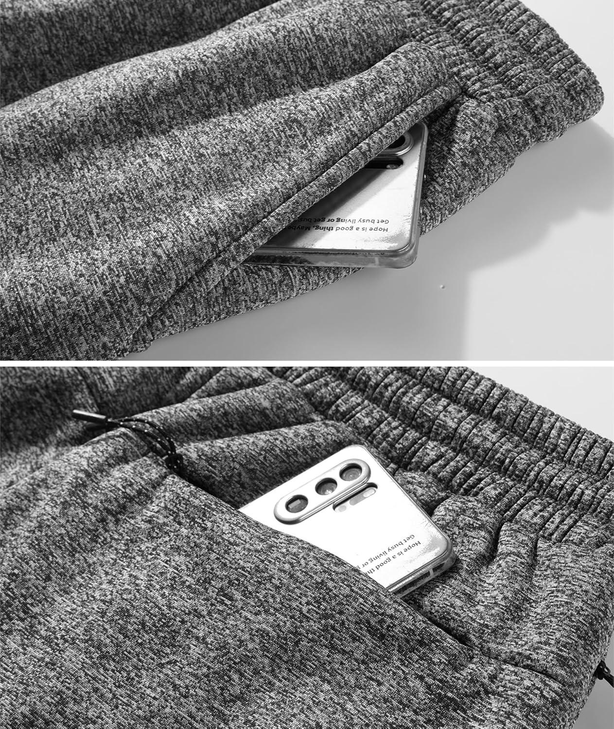 imageZITY Mens Thick Fleece Winter Pants Heavyweight Warm Sherpa Lined Athletic Jogger Sweatpants with Pockets003grayribbed Cuff