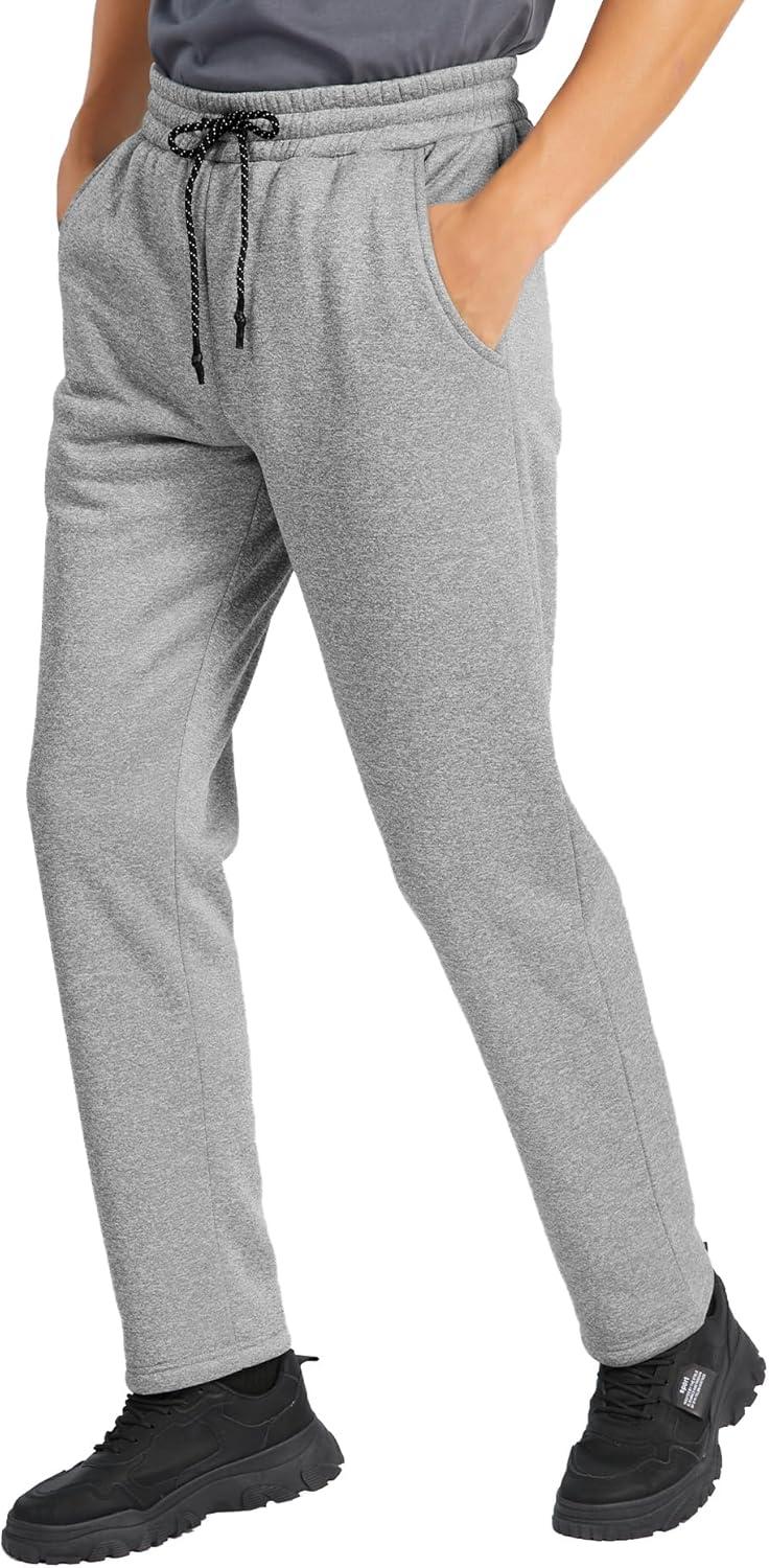 imageZITY Mens Thick Fleece Winter Pants Heavyweight Warm Sherpa Lined Athletic Jogger Sweatpants with Pockets006graystraight Cuff