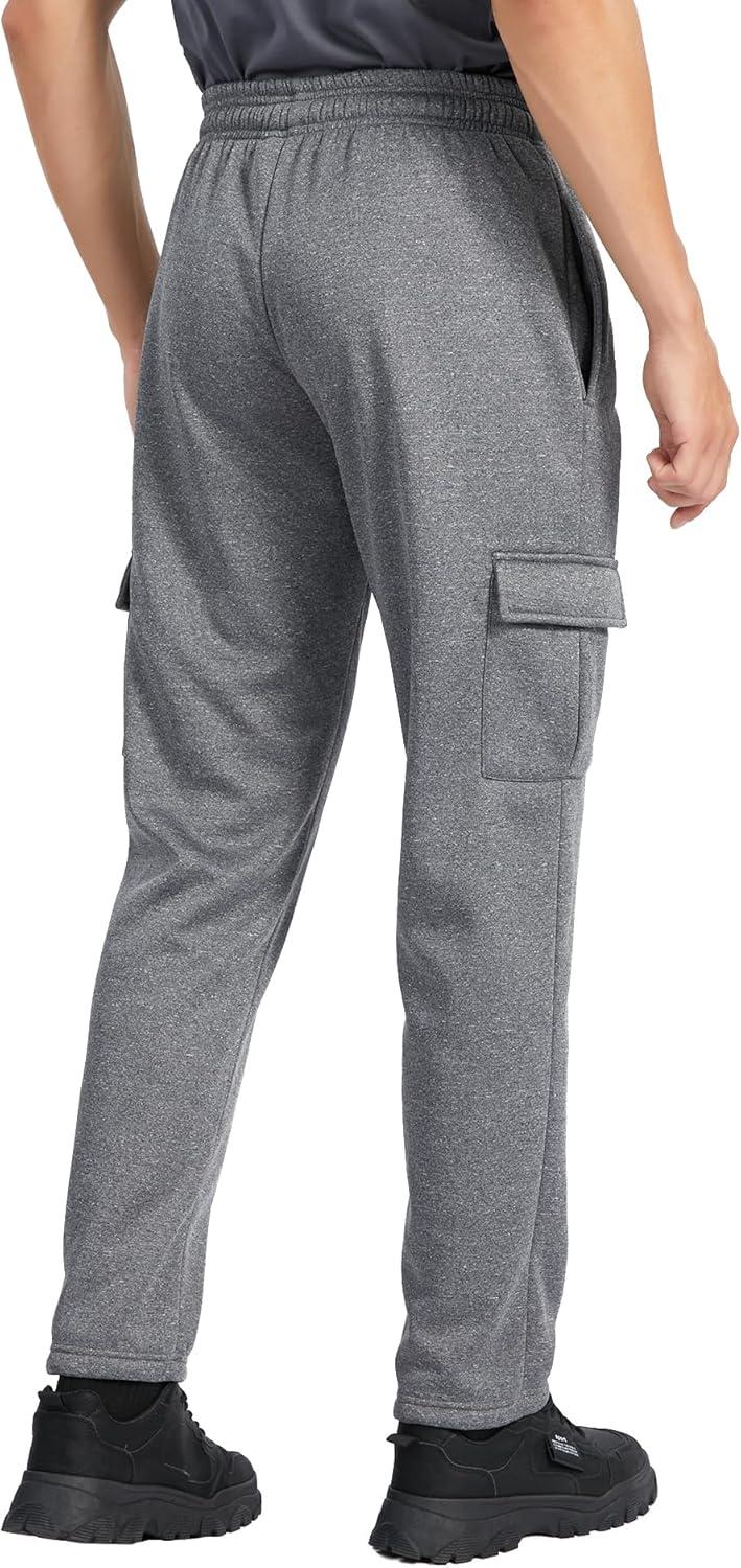 imageZITY Mens Thick Fleece Winter Pants Heavyweight Warm Sherpa Lined Athletic Jogger Sweatpants with Pockets021graystraight Cuff