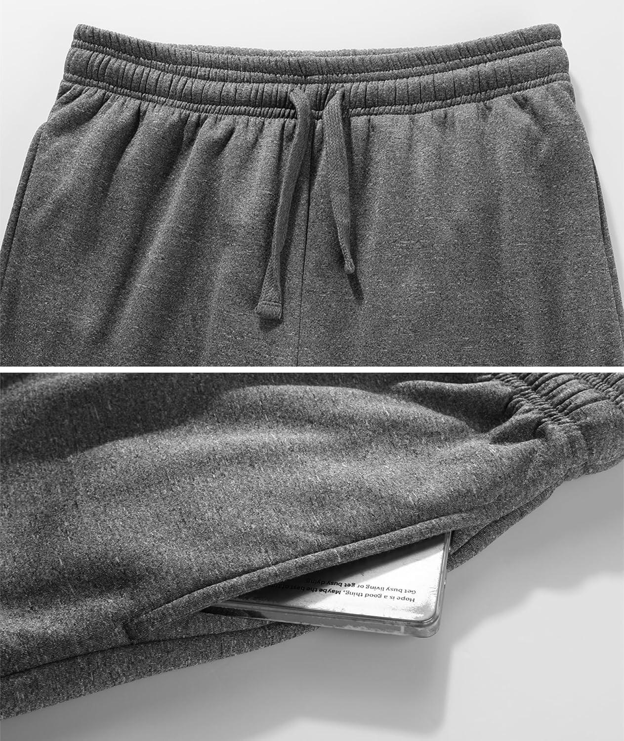 imageZITY Mens Thick Fleece Winter Pants Heavyweight Warm Sherpa Lined Athletic Jogger Sweatpants with Pockets021graystraight Cuff