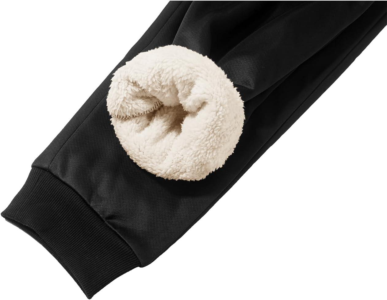 imageZITY Mens Thick Fleece Winter Pants Heavyweight Warm Sherpa Lined Athletic Jogger Sweatpants with PocketsBronze Black