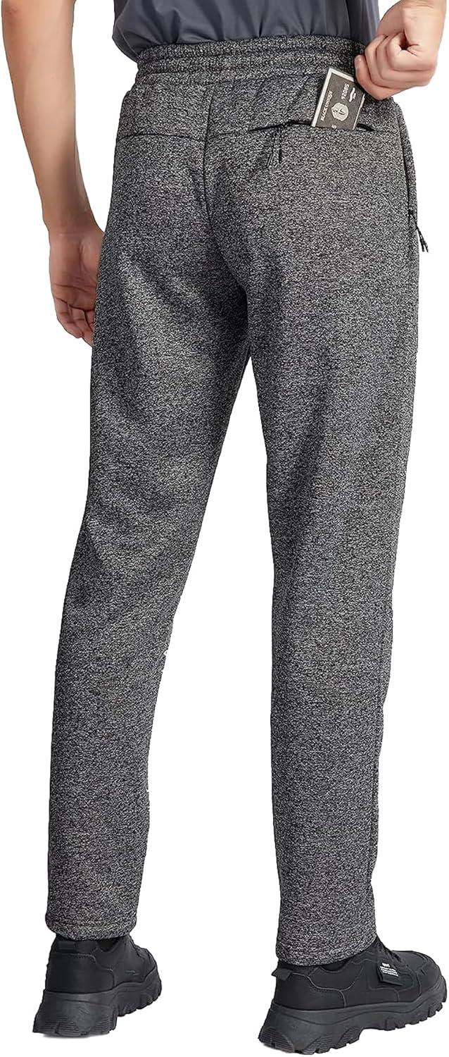imageZITY Mens Thick Fleece Winter Pants Heavyweight Warm Sherpa Lined Athletic Jogger Sweatpants with PocketsGray