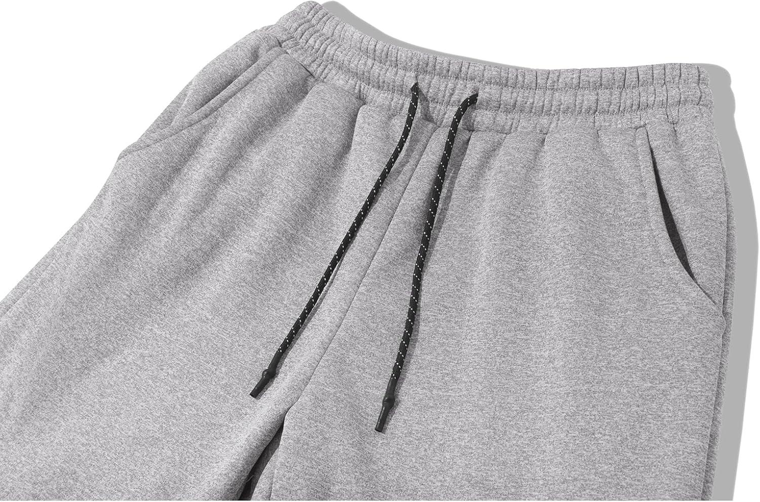 imageZITY Mens Thick Fleece Winter Pants Heavyweight Warm Sherpa Lined Athletic Jogger Sweatpants with PocketsLight Gray