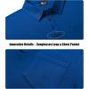 imageZITY 3 Pack Long Sleeve Polo Shirts for Men with Pocket Moisture Wicking Outdoor Workwear Office Casual Collared Shirts FallBlackroyal Bluedark Teal Blue