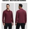 imageZITY 3 Pack Long Sleeve Polo Shirts for Men with Pocket Moisture Wicking Outdoor Workwear Office Casual Collared Shirts FallBlackwine Redroyal Blue