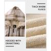 imageZITY Heavy Thick Hoodies for Men Plaid Flannel Warm Sherpa Fleece Lined Winter Full Zip Up CoatBeige