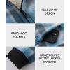 imageZITY Heavy Thick Hoodies for Men Plaid Flannel Warm Sherpa Fleece Lined Winter Full Zip Up CoatLight Blue White