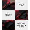 imageZITY Heavy Thick Hoodies for Men Plaid Flannel Warm Sherpa Fleece Lined Winter Full Zip Up CoatRed