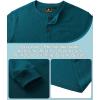 imageZITY Long Sleeve Henley Shirts for Men Casual Waffle Thermal Fashion Pullover 3Button TShirt with PocketDark Teal Blue