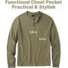 imageZITY Long Sleeve Henley Shirts for Men Casual Waffle Thermal Fashion Pullover 3Button TShirt with PocketOlive Green