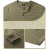 imageZITY Long Sleeve Henley Shirts for Men Casual Waffle Thermal Fashion Pullover 3Button TShirt with PocketOlive Green