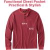 imageZITY Long Sleeve Henley Shirts for Men Casual Waffle Thermal Fashion Pullover 3Button TShirt with PocketRed