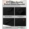 imageZITY Long Sleeve Henley Shirts for Men Casual Waffle Thermal Fashion Pullover 3Button TShirt with PocketZblack