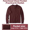 imageZITY Long Sleeve Henley Shirts for Men Casual Waffle Thermal Fashion Pullover 3Button TShirt with PocketZburgundy