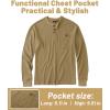 imageZITY Long Sleeve Henley Shirts for Men Casual Waffle Thermal Fashion Pullover 3Button TShirt with PocketZdark Khaki