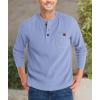 imageZITY Long Sleeve Henley Shirts for Men Casual Waffle Thermal Fashion Pullover 3Button TShirt with PocketZhaze Blue