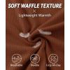 imageZITY Long Sleeve Henley Shirts for Men Casual Waffle Thermal Fashion Pullover 3Button TShirt with PocketZred Brown