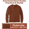 imageZITY Long Sleeve Henley Shirts for Men Casual Waffle Thermal Fashion Pullover 3Button TShirt with PocketZred Brown