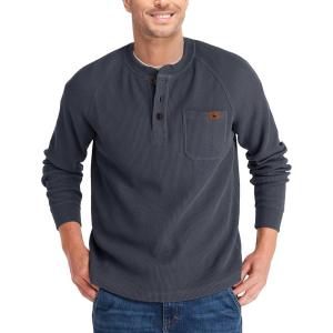 imageZITY Long Sleeve Henley Shirts for Men Casual Waffle Thermal Fashion Pullover 3Button TShirt with PocketZdark Grey