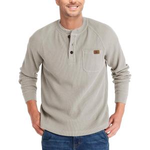 imageZITY Long Sleeve Henley Shirts for Men Casual Waffle Thermal Fashion Pullover 3Button TShirt with PocketZpumice Stone Gray