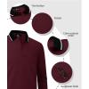 imageZITY 3 Pack Men Polo Shirts Long Sleeve with Pocket Golf Shirts Shirts for Men Casual Work Athletic Collared TShirtsBlack Winered Navy