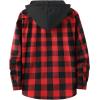 imageZITY 3 Pack Mens Flannel Hoodie Shirts Long Sleeve Casual Vintage Button Down Plaid Shirt Jacket with PocketBlackred Blue Blackgrey