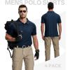 imageZITY 4 Pack Mens Polo Shirt Short Sleeve Athletic Performance Tactical Shirts for Men Outdoor Sport Work TShirtWhite Black Navy Teal Blue