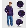 imageZITY Boys Flannel Shirt Jacket Fleece Sherpa Lined Plaid Jackets Unisex Coat Full Zip Hoodie Girls Winter Outwear 615 YearsPurple