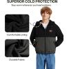 imageZITY Jacket for Boy Heavyweight Fleece Hoodie Full Zip Up Thick Sherpa Lined Casual Sweatshirt with PocketBlack Grey