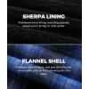 imageZITY Mens Flannel Hooded Jacket Fleece Sherpa Lined Plaid Shirts Jackets Zip Up Sweatshirt Hoodies for Men with 4 PocketsBlack Blue