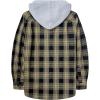 imageZITY Mens Flannel Hoodie Shirts Casual Button Down Plaid Shirt Jackets for Men Long Sleeve Stylish Hooded with PocketBlack Beige