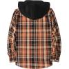 imageZITY Mens Flannel Hoodie Shirts Casual Button Down Plaid Shirt Jackets for Men Long Sleeve Stylish Hooded with PocketBlack Orange