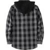 imageZITY Mens Flannel Hoodie Shirts Casual Button Down Plaid Shirt Jackets for Men Long Sleeve Stylish Hooded with PocketDark Grey