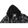 imageZITY Mens Flannel Hoodie Shirts Casual Button Down Plaid Shirt Jackets for Men Long Sleeve Stylish Hooded with PocketDark Grey