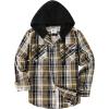 imageZITY Mens Flannel Hoodie Shirts Casual Button Down Plaid Shirt Jackets for Men Long Sleeve Stylish Hooded with PocketMilitary Green Blue