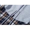 imageZITY Mens Flannel Hoodie Shirts Casual Button Down Plaid Shirt Jackets for Men Long Sleeve Stylish Hooded with PocketNavy Grey White