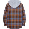 imageZITY Mens Flannel Hoodie Shirts Casual Button Down Plaid Shirt Jackets for Men Long Sleeve Stylish Hooded with PocketOrange Blue