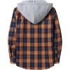 imageZITY Mens Flannel Hoodie Shirts Casual Button Down Plaid Shirt Jackets for Men Long Sleeve Stylish Hooded with PocketOrange Navy