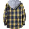 imageZITY Mens Flannel Hoodie Shirts Casual Button Down Plaid Shirt Jackets for Men Long Sleeve Stylish Hooded with PocketYellow Dark Blue
