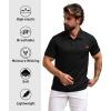 imageZITY Mens Waffle Polo Shirts Casual Short Sleeve Texture Polo for Men Moisture Wicking Collared TShirt with PocketBlack