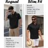 imageZITY Mens Waffle Polo Shirts Casual Short Sleeve Texture Polo for Men Moisture Wicking Collared TShirt with PocketBlack