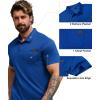 imageZITY Mens Waffle Polo Shirts Casual Short Sleeve Texture Polo for Men Moisture Wicking Collared TShirt with PocketRoyal Blue